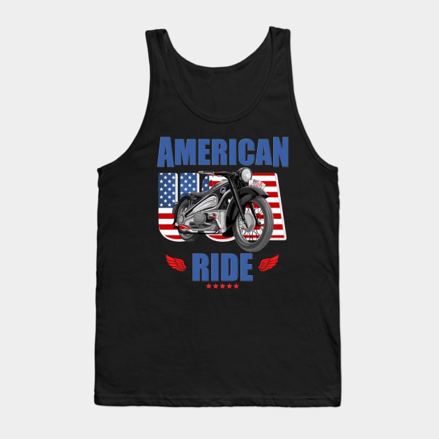 American Ride, Motorcycle, Biker, Motorcycle Gift, Motorcycle, Motorcycle, Motorcycle, Motorbike, Bike Tank Top by DESIGN SPOTLIGHT